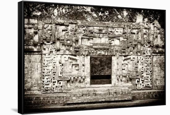 ¡Viva Mexico! B&W Collection - Hochob Mayan Pyramids - Campeche-Philippe Hugonnard-Framed Stretched Canvas