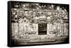 ¡Viva Mexico! B&W Collection - Hochob Mayan Pyramids - Campeche-Philippe Hugonnard-Framed Stretched Canvas