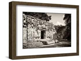 ¡Viva Mexico! B&W Collection - Hochob Mayan Pyramids IV - Campeche-Philippe Hugonnard-Framed Photographic Print