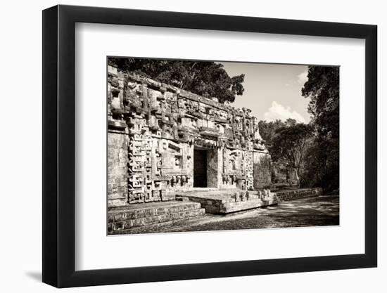 ¡Viva Mexico! B&W Collection - Hochob Mayan Pyramids IV - Campeche-Philippe Hugonnard-Framed Photographic Print