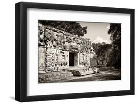 ¡Viva Mexico! B&W Collection - Hochob Mayan Pyramids IV - Campeche-Philippe Hugonnard-Framed Photographic Print