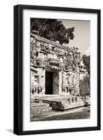 ¡Viva Mexico! B&W Collection - Hochob Mayan Pyramids VI - Campeche-Philippe Hugonnard-Framed Photographic Print