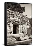 ¡Viva Mexico! B&W Collection - Hochob Mayan Pyramids VI - Campeche-Philippe Hugonnard-Framed Stretched Canvas