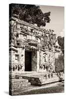 ¡Viva Mexico! B&W Collection - Hochob Mayan Pyramids VI - Campeche-Philippe Hugonnard-Stretched Canvas