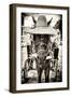 ¡Viva Mexico! B&W Collection - Horse with a straw Hat-Philippe Hugonnard-Framed Photographic Print