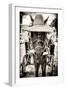 ¡Viva Mexico! B&W Collection - Horse with a straw Hat-Philippe Hugonnard-Framed Photographic Print