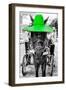 ¡Viva Mexico! B&W Collection - Horse with Green straw Hat-Philippe Hugonnard-Framed Photographic Print