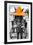 ¡Viva Mexico! B&W Collection - Horse with Light Orange straw Hat-Philippe Hugonnard-Framed Photographic Print