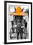 ¡Viva Mexico! B&W Collection - Horse with Light Orange straw Hat-Philippe Hugonnard-Framed Photographic Print