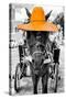 ¡Viva Mexico! B&W Collection - Horse with Light Orange straw Hat-Philippe Hugonnard-Stretched Canvas