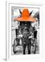 ¡Viva Mexico! B&W Collection - Horse with Orange straw Hat-Philippe Hugonnard-Framed Premium Photographic Print