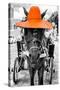¡Viva Mexico! B&W Collection - Horse with Orange straw Hat-Philippe Hugonnard-Stretched Canvas
