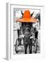 ¡Viva Mexico! B&W Collection - Horse with Orange straw Hat-Philippe Hugonnard-Framed Photographic Print