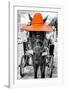 ¡Viva Mexico! B&W Collection - Horse with Orange straw Hat-Philippe Hugonnard-Framed Photographic Print