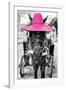 ¡Viva Mexico! B&W Collection - Horse with Pink straw Hat-Philippe Hugonnard-Framed Photographic Print