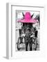 ¡Viva Mexico! B&W Collection - Horse with Pink straw Hat-Philippe Hugonnard-Framed Photographic Print