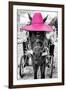 ¡Viva Mexico! B&W Collection - Horse with Pink straw Hat-Philippe Hugonnard-Framed Premium Photographic Print