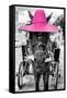 ¡Viva Mexico! B&W Collection - Horse with Pink straw Hat-Philippe Hugonnard-Framed Stretched Canvas