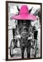 ¡Viva Mexico! B&W Collection - Horse with Pink straw Hat-Philippe Hugonnard-Framed Photographic Print