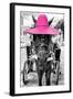 ¡Viva Mexico! B&W Collection - Horse with Pink straw Hat-Philippe Hugonnard-Framed Photographic Print