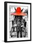 ¡Viva Mexico! B&W Collection - Horse with Red straw Hat-Philippe Hugonnard-Framed Photographic Print