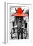 ¡Viva Mexico! B&W Collection - Horse with Red straw Hat-Philippe Hugonnard-Framed Photographic Print