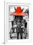 ¡Viva Mexico! B&W Collection - Horse with Red straw Hat-Philippe Hugonnard-Framed Photographic Print