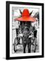 ¡Viva Mexico! B&W Collection - Horse with Red straw Hat-Philippe Hugonnard-Framed Photographic Print