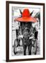 ¡Viva Mexico! B&W Collection - Horse with Red straw Hat-Philippe Hugonnard-Framed Premium Photographic Print