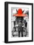 ¡Viva Mexico! B&W Collection - Horse with Red straw Hat-Philippe Hugonnard-Framed Photographic Print