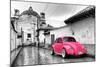 ?Viva Mexico! B&W Collection - Hot Pink VW Beetle Car in San Cristobal de Las Casas-Philippe Hugonnard-Mounted Photographic Print