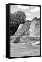 ¡Viva Mexico! B&W Collection - Maya Archaeological Site I - Campeche-Philippe Hugonnard-Framed Stretched Canvas