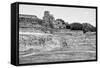 ¡Viva Mexico! B&W Collection - Maya Archaeological Site I - Edzna-Philippe Hugonnard-Framed Stretched Canvas
