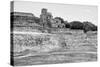 ¡Viva Mexico! B&W Collection - Maya Archaeological Site I - Edzna-Philippe Hugonnard-Stretched Canvas
