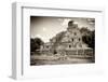 ¡Viva Mexico! B&W Collection - Maya Archaeological Site II - Campeche-Philippe Hugonnard-Framed Photographic Print