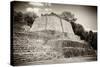 ¡Viva Mexico! B&W Collection - Maya Archaeological Site II - Edzna-Philippe Hugonnard-Stretched Canvas