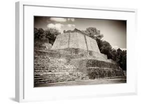 ¡Viva Mexico! B&W Collection - Maya Archaeological Site II - Edzna-Philippe Hugonnard-Framed Photographic Print