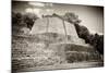 ¡Viva Mexico! B&W Collection - Maya Archaeological Site II - Edzna-Philippe Hugonnard-Mounted Photographic Print