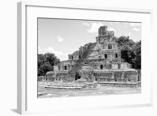 ¡Viva Mexico! B&W Collection - Maya Archaeological Site III - Campeche-Philippe Hugonnard-Framed Photographic Print