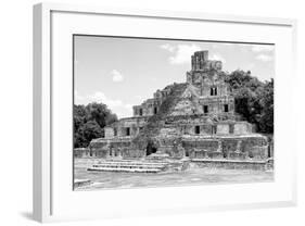 ¡Viva Mexico! B&W Collection - Maya Archaeological Site III - Campeche-Philippe Hugonnard-Framed Photographic Print