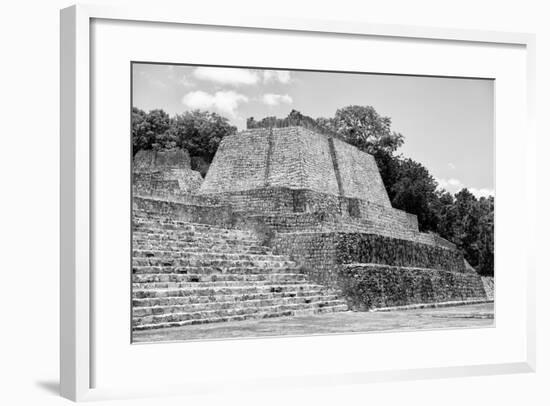 ¡Viva Mexico! B&W Collection - Maya Archaeological Site III - Edzna-Philippe Hugonnard-Framed Photographic Print