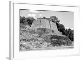 ¡Viva Mexico! B&W Collection - Maya Archaeological Site III - Edzna-Philippe Hugonnard-Framed Photographic Print