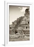 ?Viva Mexico! B&W Collection - Maya Archaeological Site IV - Campeche-Philippe Hugonnard-Framed Photographic Print