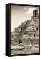 ?Viva Mexico! B&W Collection - Maya Archaeological Site IV - Campeche-Philippe Hugonnard-Framed Stretched Canvas