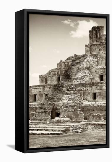 ?Viva Mexico! B&W Collection - Maya Archaeological Site IV - Campeche-Philippe Hugonnard-Framed Stretched Canvas