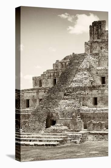 ?Viva Mexico! B&W Collection - Maya Archaeological Site IV - Campeche-Philippe Hugonnard-Stretched Canvas