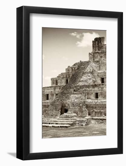 ?Viva Mexico! B&W Collection - Maya Archaeological Site IV - Campeche-Philippe Hugonnard-Framed Photographic Print