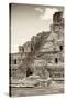 ?Viva Mexico! B&W Collection - Maya Archaeological Site IV - Campeche-Philippe Hugonnard-Stretched Canvas