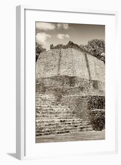 ¡Viva Mexico! B&W Collection - Maya Archaeological Site IV - Edzna-Philippe Hugonnard-Framed Photographic Print