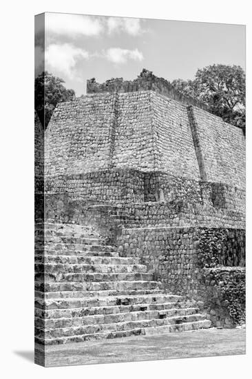 ¡Viva Mexico! B&W Collection - Maya Archaeological Site V - Edzna-Philippe Hugonnard-Stretched Canvas
